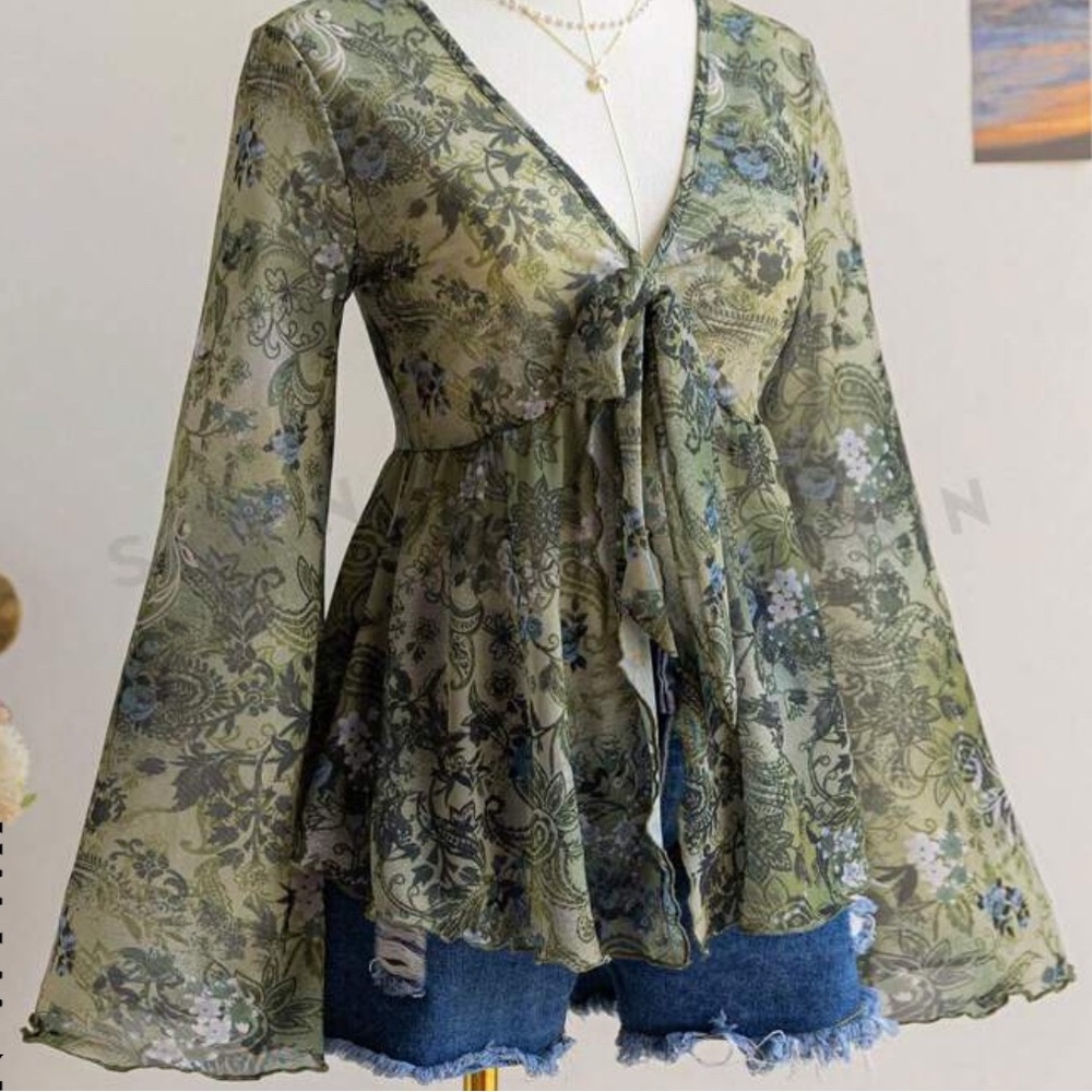 Green blouse